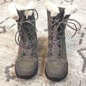 Columbia Woman's Ice Maiden II Gray Lace-up Snowboots size 11